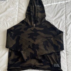 PINK Camo Crop Hoodie
